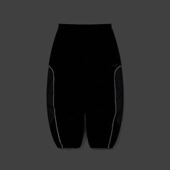 Light Weight Reflective Line Super Wide Jogger Pants Black