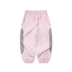 Light Weight Reflective Line Super Wide Jogger Pants Baby Pink