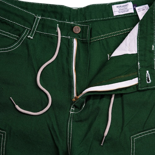 Work Widefit Oxford Pants Green