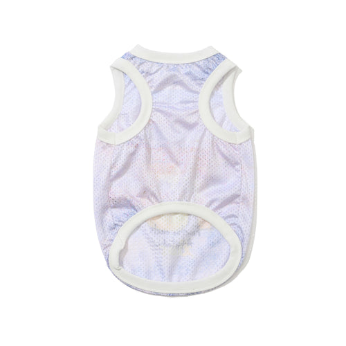 Graphic Mesh Pet Sleeveless Top Sky