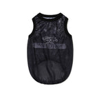 Graphic Mesh Pet Sleeveless Top Black