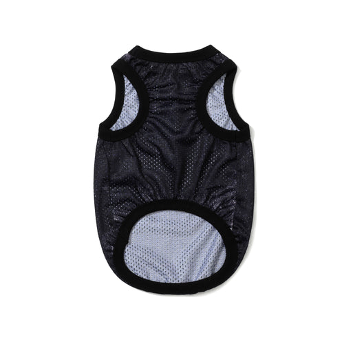 Graphic Mesh Pet Sleeveless Top Black