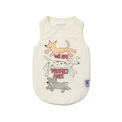 Dog Trio Pet Sleeveless Top Ivory