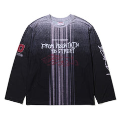 Color-Block Mesh Long Sleeve Black