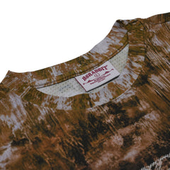 Color-Block Mesh Long Sleeve Floral Mustard