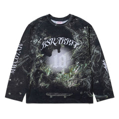 Color-Block Mesh Long Sleeve Smoky Moss