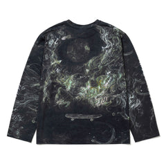 Color-Block Mesh Long Sleeve Smoky Moss