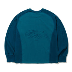 Laser Logo Washed Long Sleeve Cobalt Blue