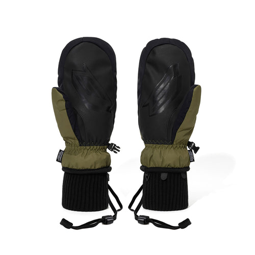 Variety Patch Zip Pocket Match Up Mittens Khaki Brown