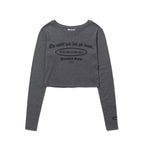 Rabbit Hole Logo Women's Crop Long Sleeve Light Charcoal