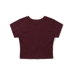 Renaissance Rabbit Print Women's Short Crop SST Burgundy