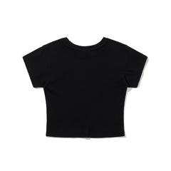 Renaissance Rabbit Print Women's Short Crop SST Black