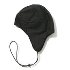 METAL LOGO FLEECE EARFLAP BEANIE BLACK