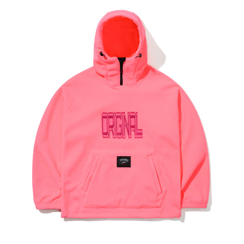 ORIGINAL FLEECE HALF-ZIP HOODIE FLUORESCENT PINK