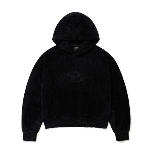 RABBIT FUR HOODIE BLACK