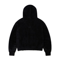 RABBIT FUR HOODIE BLACK