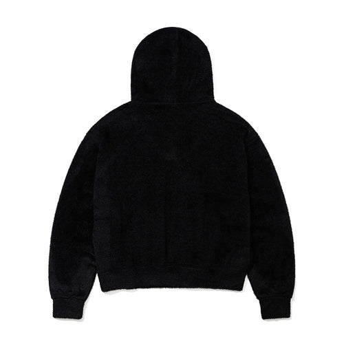 RABBIT FUR HOODIE BLACK