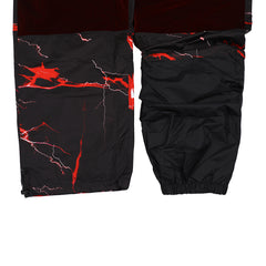 DSXBR VELVET SUPER WIDE BOX PANTS RED THUNDER BLACK