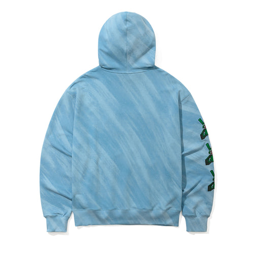 SQUARE BLOCK RABBIT FLOWER HOODIE SKY BLUE