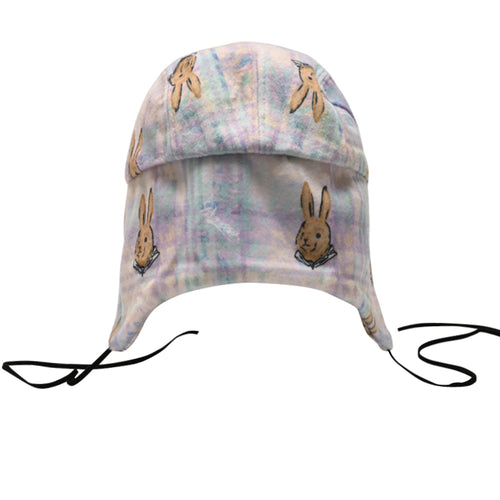BR PAT EARFLAP HAT PINK CHECK