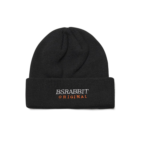035_BSRABBITLOGOBEANIEBLACK-