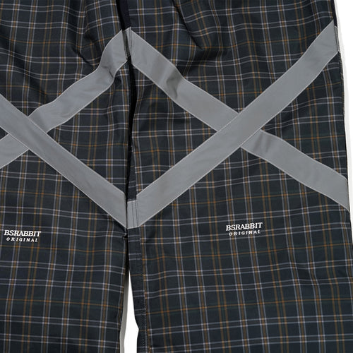 ORIGINAL POT-X REFLECTIVE TRACK PANTS CHECK BROWN