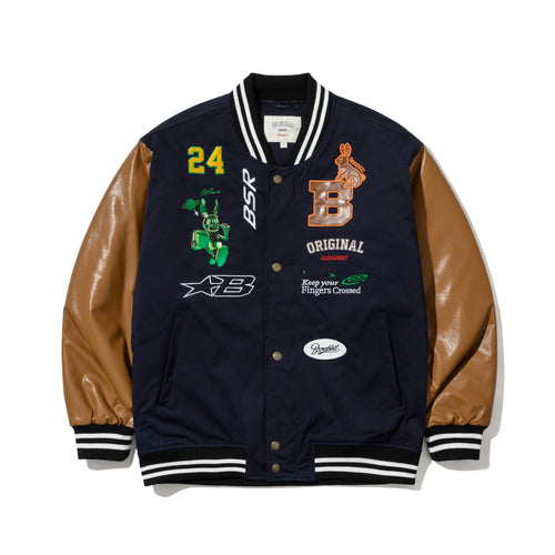 TRIPPY RB VARSITY JACKET NAVY