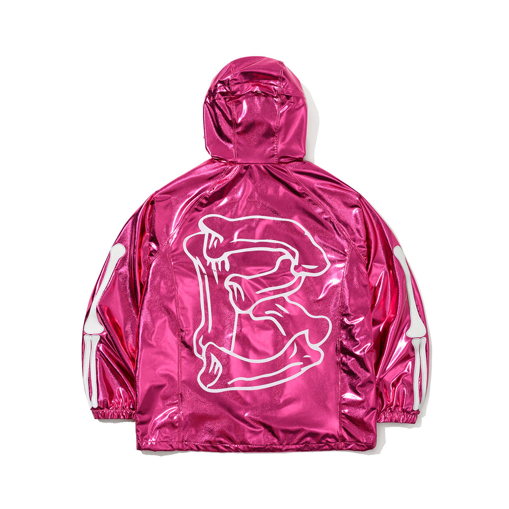 MELLOW SKULL HOODED JACKET PINK