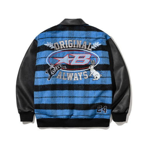 STAR B VARSITY JACKET STRIPE BLUE