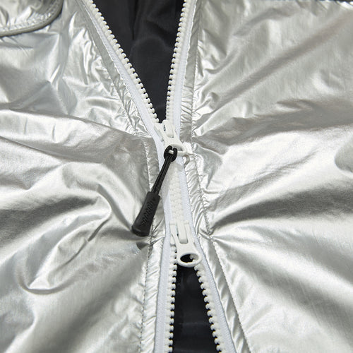 ROUND LINE HOODED JACKET SILVER