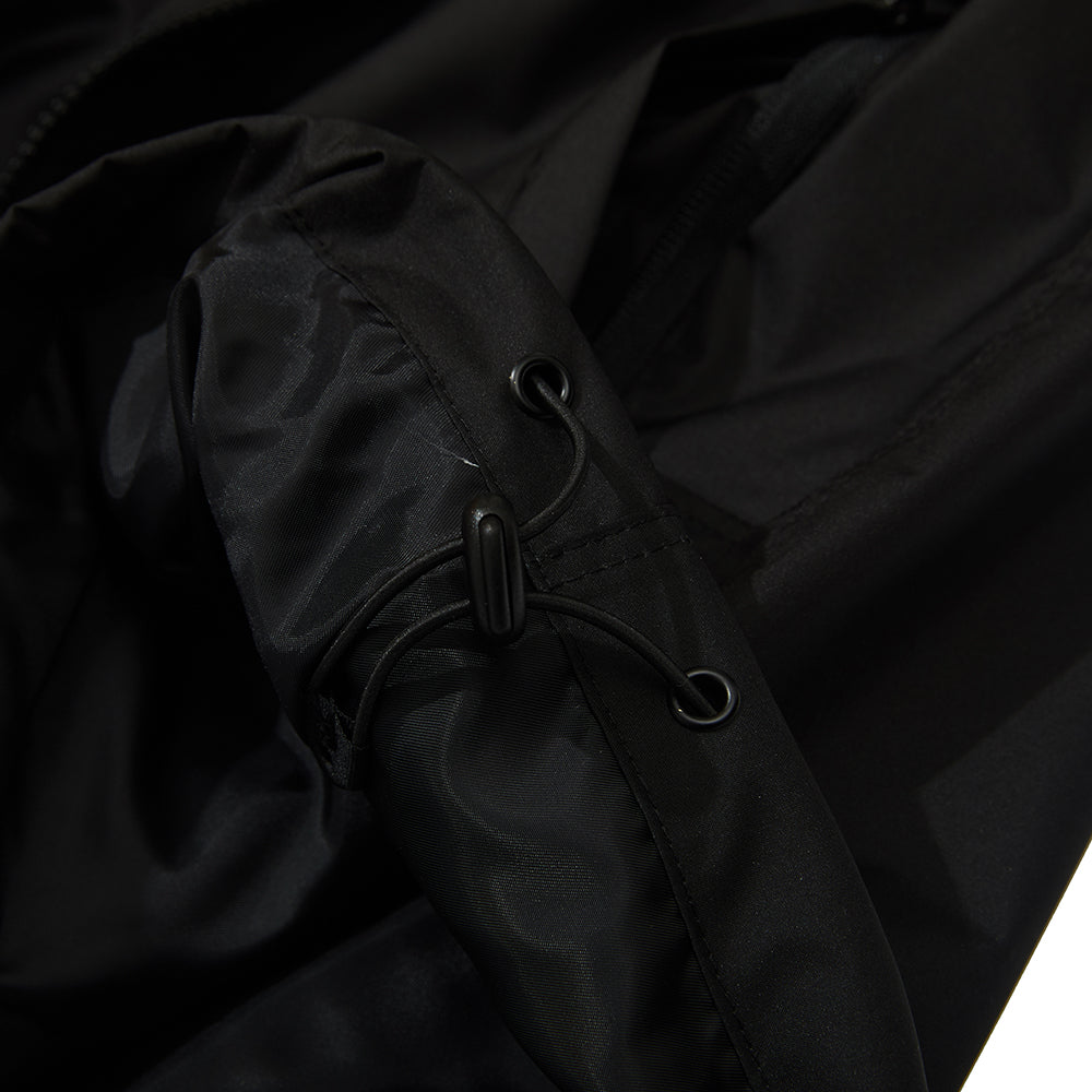 ROUND LINE HOODED JACKET BLACK