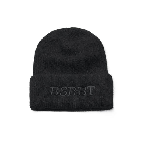 LOGO ANGORA BEANIE BLACK