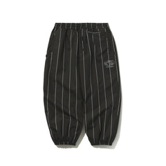 STRIPE SPORTY SUPER WIDE JOGGER PANTS BLACK