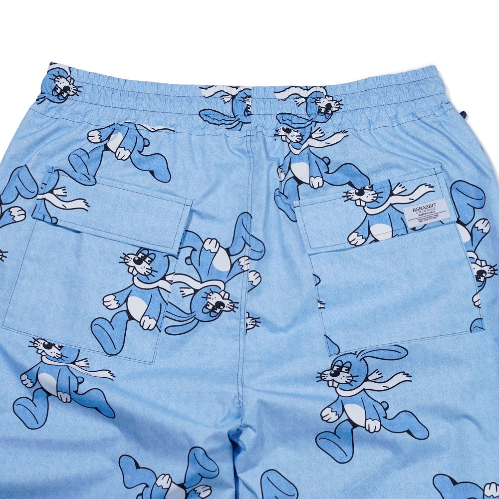 ALL OVER SUNDAY RABBIT WIDE TRACK PANTS LIGHT BLUE