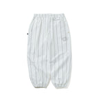 STRIPE SPORTY SUPER WIDE JOGGER PANTS WHITE