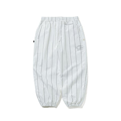 STRIPE SPORTY SUPER WIDE JOGGER PANTS WHITE