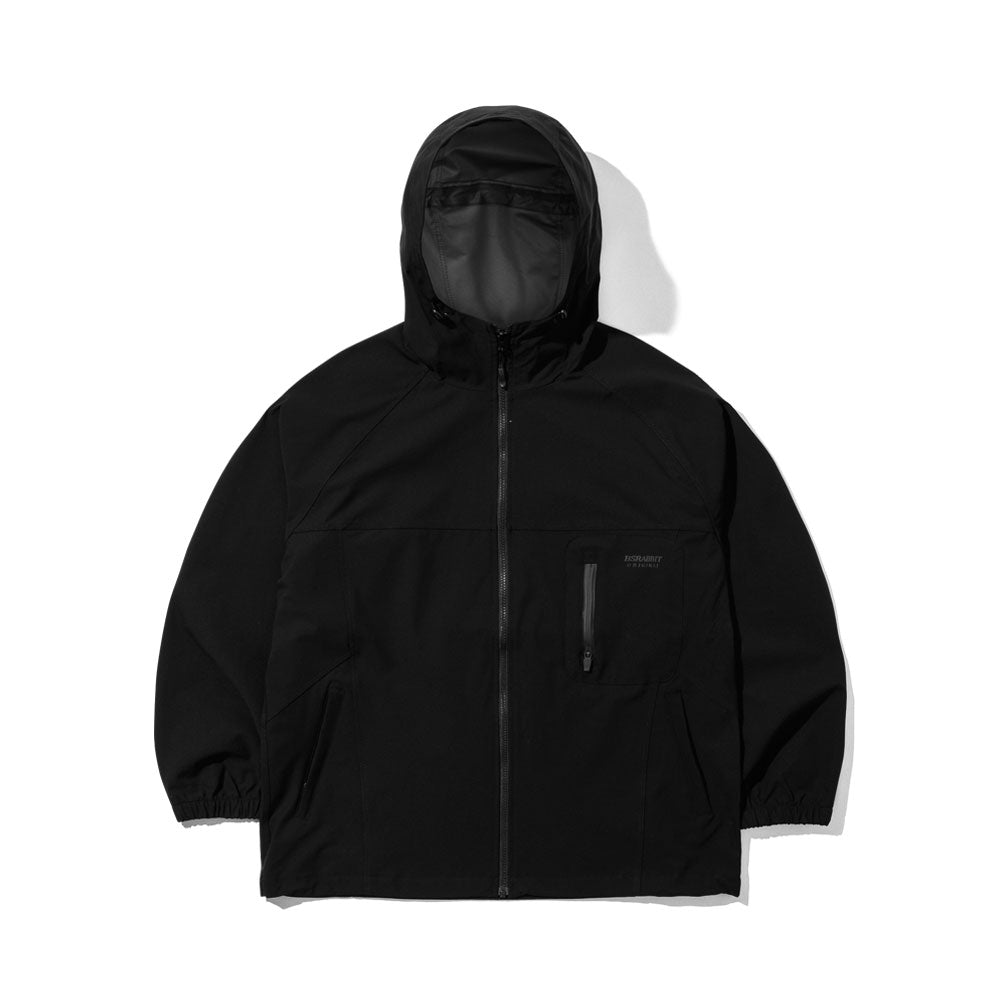 work stretch 3l hooded jacket black
