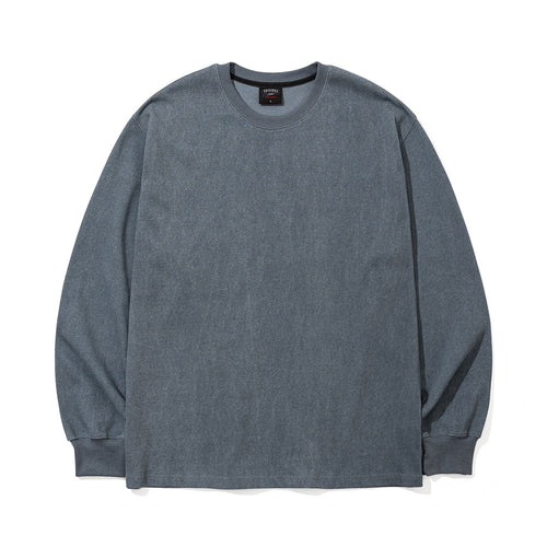 FLOWING LOGO PRINTING PIGMENT LONG SLEEVE SKY GREY