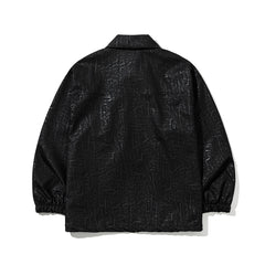 DSXBS LOGO LEATHER JACKET BLACK