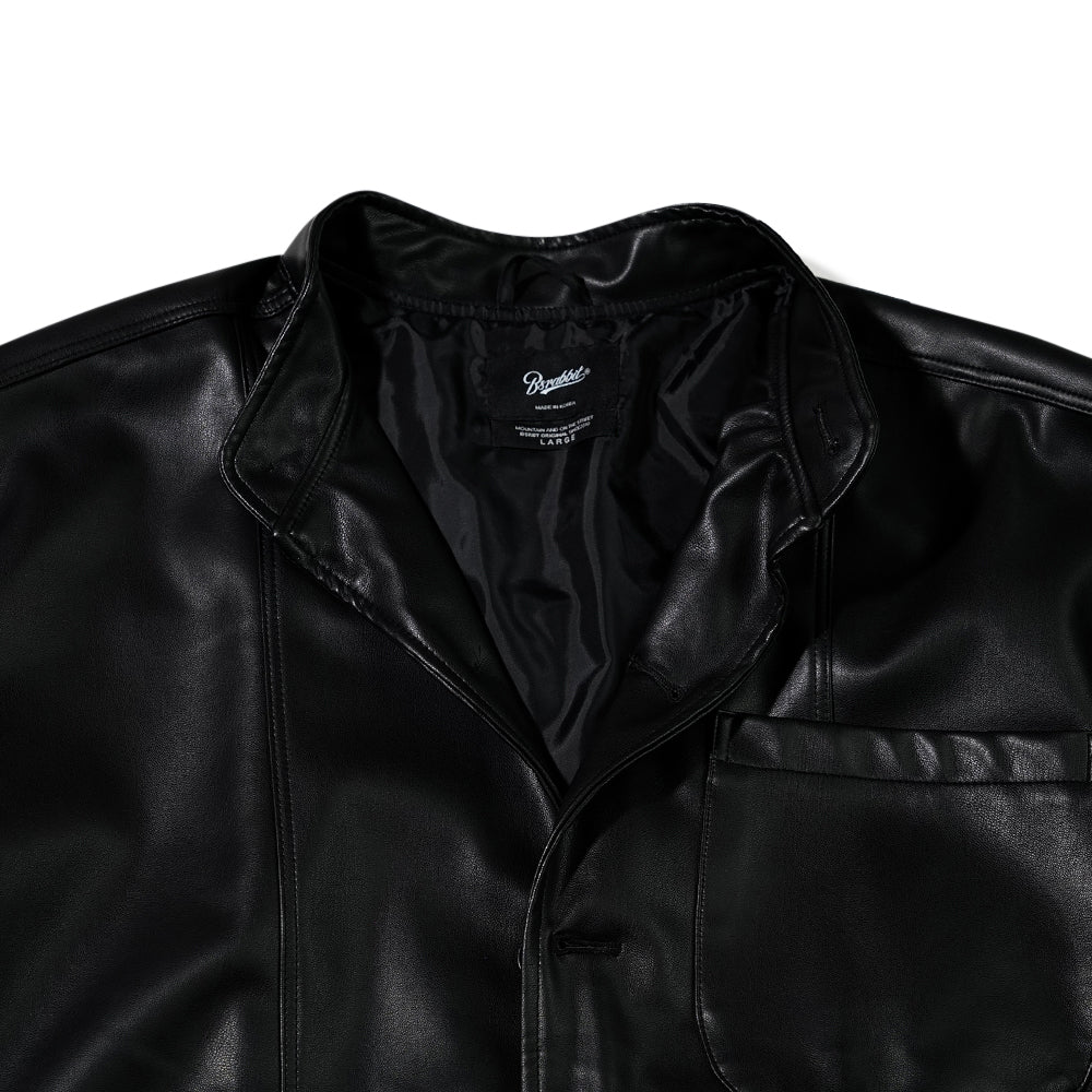 Half black half white leather outlet jacket