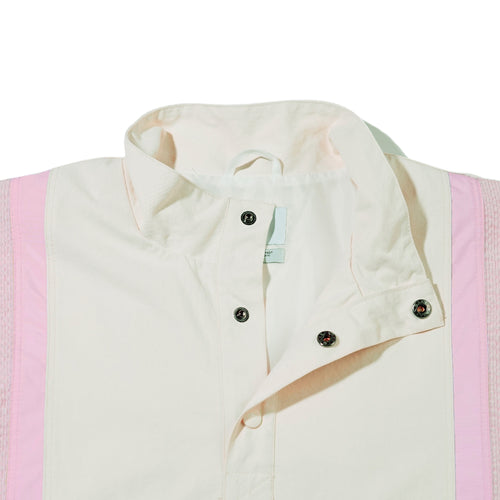 COMFORTABLE PULLOVER SNAP JACKET IVORY/PINK