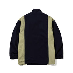 COMFORTABLE PULLOVER SNAP JACKET NAVY / MINT