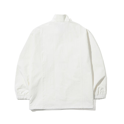 COMFORTABLE PULLOVER SNAP JACKET WHITE