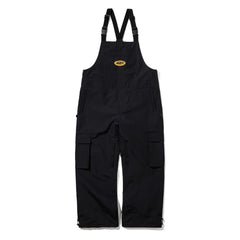 CARGO POCKET WIDE BIB PANTS BLACK