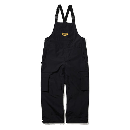 CARGO POCKET WIDE BIB PANTS BLACK