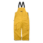 CARGO POCKET WIDE BIB PANTS HERRINGBONE MUSTARD