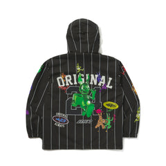 RAINBOW TR STRIPE HOODED JACKET BLACK