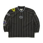 STRIPE SPORTY PULLOVER JACKET BLACK