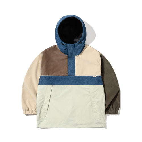 HF SOFT HOODED ANORAK JACKET DENIM / KHAKI