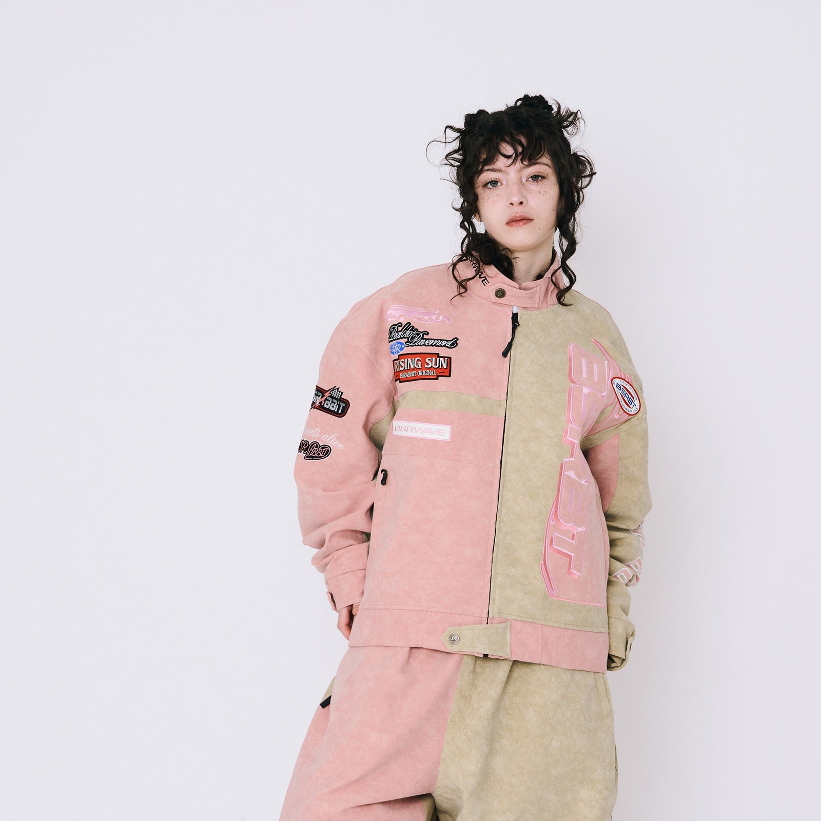 スノーボード Bsrabbit Pink Flame 98 Racing Jacket 2526FW BSRABBIT Bsrbt Pink Flame 98 Racing Jacket Pink Beige